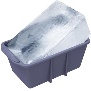 Imagem de Kamehame Molde de bloco de gelo, molde de cubo de gelo extragrande para banho de gelo, molde de gelo XXL com aro reforçado de aço, moldes gigantes de tijolos de gelo para banheira, refrigeradores,