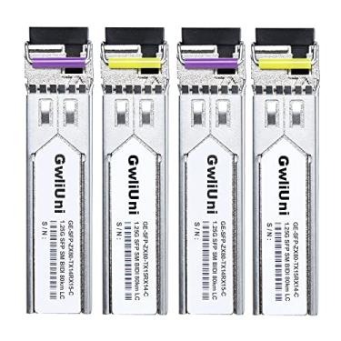 Imagem de 2 pares 80 km SFP 1,25 G BIDI módulo de fibra de modo único transceptor de rede, interface LC para Cisco, Netgear, MikroTik, Ubiquity, DLink etc