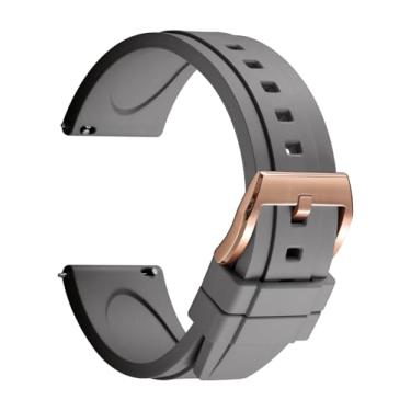 Imagem de REZERO Pulseiras de borracha de borracha, de liberação rápida, pulseiras de relógio esportivo de substituição 19 20 21 22 23 24 mm para homens, mulheres, adolescentes e presentes