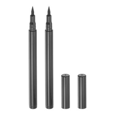 Imagem de HARFINGTON 2 canetas marcadoras de tecido, tinta permanente, tinta, têxtil, ponta fina para sapatos faça você mesmo, preto