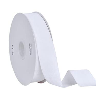 Imagem de YAMA Fita de veludo de 3,5 cm de largura, fita de veludo de 15 metros, fita de face única para gargantilha, acessórios de cabelo, grinaldas, buquês, embrulho de presente, artesanato DIY, branca
