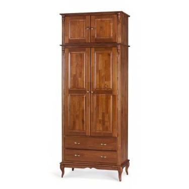 Imagem de Roupeiro 2 Portas E 2 Gavetas Com Maleiro Hannover M560837 Cor Imbuia - Verniz