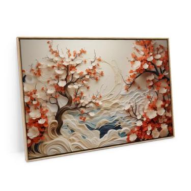 Imagem de Quadro Decorativo Abstrato 3d Arvores Artística Mar Sala - Bimper Quad
