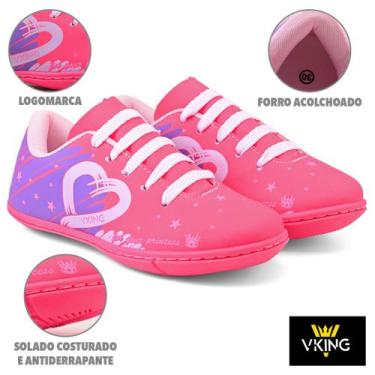 Imagem de Tênis Infantil menina Futsal Vking Pink Uva do 26 ao 33, 28, Pink, Uva
