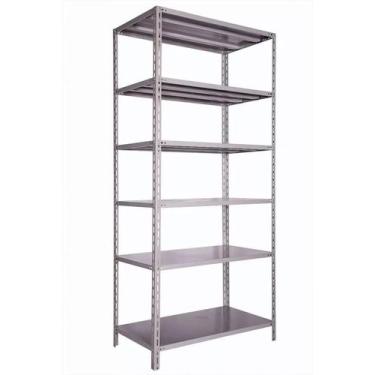 Imagem de Estante Armário De Aço 6 Bandejas 90cm Cinza Suporta 240kg - AMAPÁ