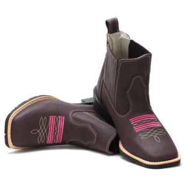 Imagem de Bota Botina Country Texana Feminina Bico Quadrado CANO BAIXO - RB BOTA