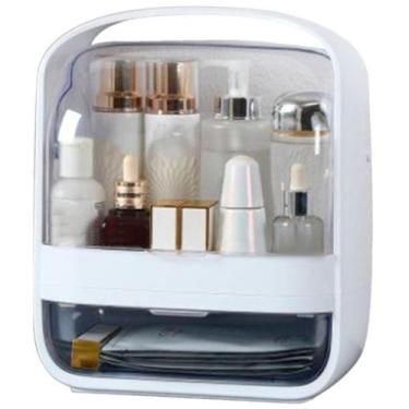 Imagem de Caixa Organizadora de Maquiagem Cosméticos Com Gaveta Tampa Acrílico -