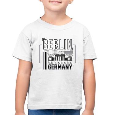 Imagem de Camiseta Algodão Infantil Berlim Alemanha - Foca na Moda, Branco, 10