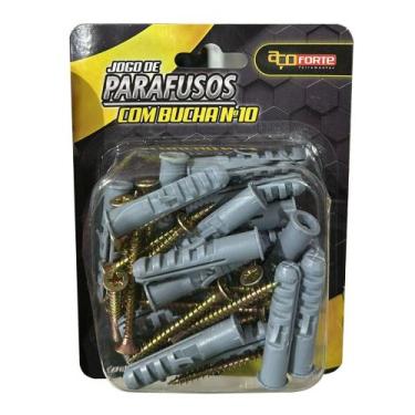 Imagem de Jogo de Parafusos 20Pçs com bucha N 10 - Aço Forte