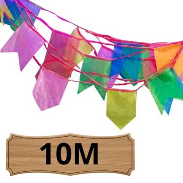 Imagem de Bandeirinhas Festa Junina Plástica 10m Bandeirolas - WebStok