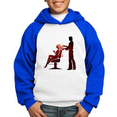 Imagem de Moletom Infantil Cabeleireiro - Foca na Moda, Branco, Azul, 4