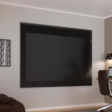 Imagem de Persiana horizontal alumínio 1,60 x 1,00 - Cores - CRISDAN, Preta, Esq