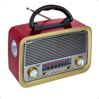 Imagem de Rádio Portátil Retrô Vintage Bluetooth Am Fm Recarregável Bivolt - Mad