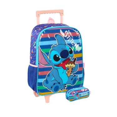 Imagem de Kit Lilo Stitch Mochila Rododinha+Estojo Infantil  - Luxcel, Peça