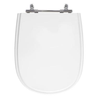Imagem de SICMOL, Assento Sanitário Paris Branco Neve Tampa Para Vaso Ideal De Madeira Laqueada - Sb