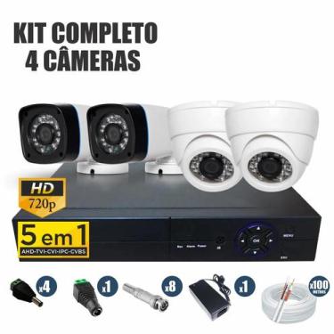 Imagem de Kit cftv completo 4 câmeras ahd 720p dvr 4 canais - Protec