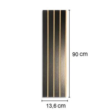 Imagem de Kit 03 Placas Painel Ripado de Madeira MDF Decorativa Autocolante 13,6