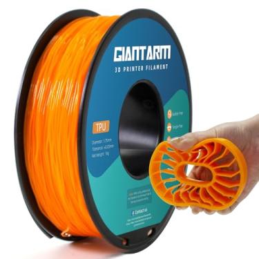 Imagem de GIANTARM Filamento TPU laranja, filamento TPU 95A 1,75 mm, precisão dimensional +/- 0,03, filamento de impressora 3D flexível macio carretel de 1 kg (1 kg), embalagem a vácuo (laranja)