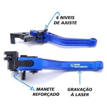 Imagem de Manete Esportivo Reforçado Gravado A Laser BMW Enduro Megamoto K1200r 