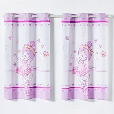 Imagem de Cortina Kids Infantil 2,00M X 1,30M Bailarina Lilás - CASA SCARPA