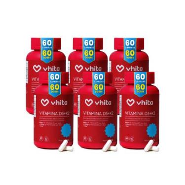 Imagem de Vitamina D3 K2 MK7 e TCM Com 2000ui de 60 cápsulas Vhita 6 unidades