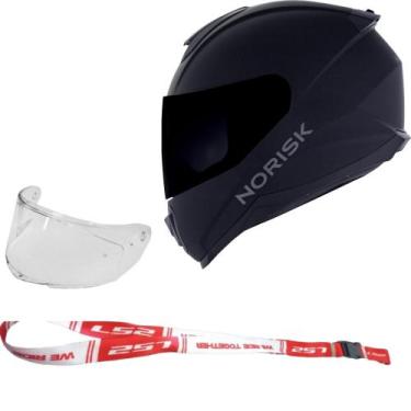 Imagem de Capacete Feminino Masculino Norisk Razor Preto Fosco C/ Viseira Fumê ,