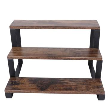 Imagem de Prateleira de Exibição Em Camadas Riser, Organizador de Madeira para Temperos, 3 Camadas, Cozinha, Prateleira Rústica, para Velas