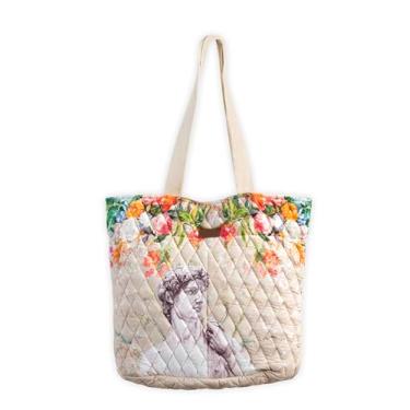 Imagem de Maison d' Hermine Bolsa de ombro 100% algodão casual para mulheres bolsas de grande capacidade para compras, viagens, praia, academia, 51 - Obra-prima, 17.7"x14.6"x6.7", 02 - Saco de compras