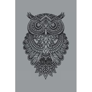Imagem de Eule Owl Grafik Graphic Kunst Geschenk Mandala Kunst Zeichnung: RÄTSELBUCH - 100x SUDOKU EASY - Lustiges Mandala Eulen Vogel Tier Geschenk, Vintage ... Rätsel, Notiz, Buch, Gehirnjogging, Logik