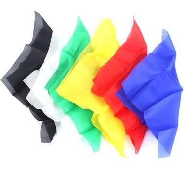 Imagem de MOMOMAGE 6 Pcs Magic Silk Scarves Magic Tricks 15 cm/5.9 in Silk Appearing Vanishing Magic Accessories for Magicians Close up Gimmick Prop (White)