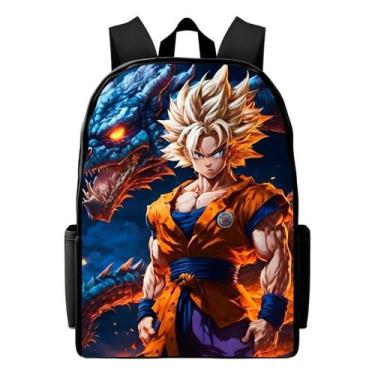 Imagem de Mochila Escolar Goku Infantil Estampada de Costas Confortável Resisten