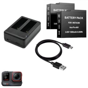 Imagem de Carregador Duplo + 2 Baterias 1800mAh para Insta360 Ace Pro - Shoot