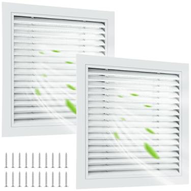 Imagem de Gisafai 2 peças 66.0 cm x 66.0 cm Ventilação de parede de liga de alumínio galpão de ventilação do sótão com tela retorno grelha de ar com parafusos, para ventilação portas exteriores parede casa