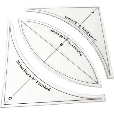 Imagem de Conjunto de modelos de colcha de curva rápida, modelo de régua de acolchoamento de retalhos feitos à mão DIY, conjunto de modelos de colcha de acrílico, suprimentos de acolchoamento, transpa