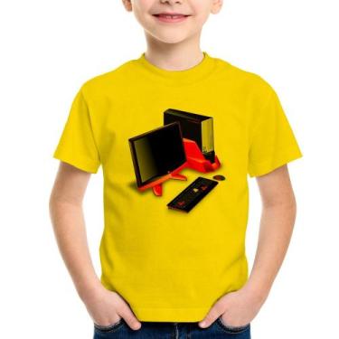 Imagem de Camiseta Infantil PC Gamer - Foca na Moda, Amarelo, 8