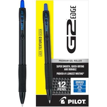 Imagem de PILOT, G2 Edge Canetas de gel premium azuis, experiência de escrita sensorial, caixa de 12 quilates, ponta fina de 0,7 mm