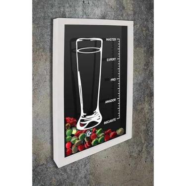 Imagem de Quadro Porta Tampinhas Apreciador de Cerveja- Quadro Novo, Branco, 30x