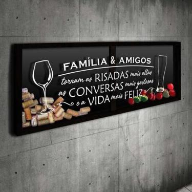 Imagem de Porta Rolhas e Tampinhas Panorâmico - Família e Amigos - Quadro Novo, 