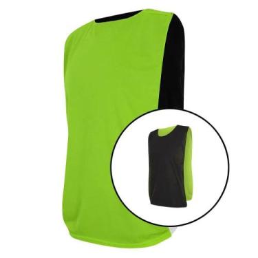 Imagem de Kit com 15 Coletes Dupla Face Verde Claro e Preto - Kanga Sport, G