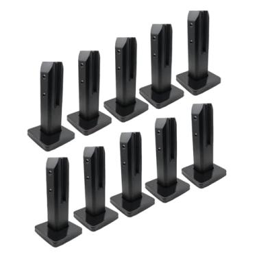 Imagem de Aviora Braçadeira de painel de vidro 2205 braçadeira de aço inoxidável suportes de cerca de piscina de vidro quadrado resistente - grampos de grade de vidro para escadas, casa, corrimão de deck (preto