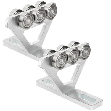 Imagem de Conjunto de carrinho de 6 rodas - carrinho de guincho de feixe silencioso de aço inoxidável ou rodízio industrial para uso 1-5/20.3 cm de largura e mais alto Unistrut Strut Channel, sistema de trilho