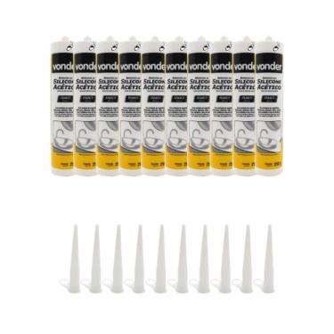 Imagem de Kit 10 Borracha Silicone Acético 256g Para Reparo Manutenção Uso Geral