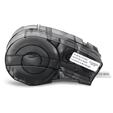 Imagem de Substituição para fita de etiqueta Brady M21-500-499, etiqueta de nylon de alta adesão 1,27 cm L 4,6 cm C preto sobre branco compatível com impressora Brady M210 e M210-LAB, para identificação geral