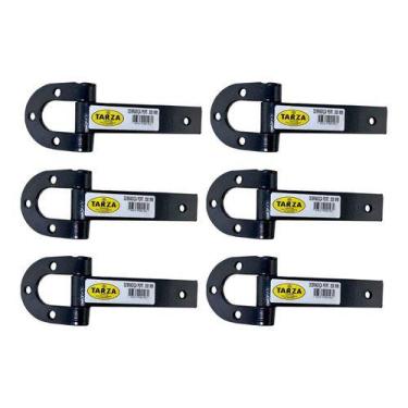 Imagem de Kit 6 Dobradiça Para Porteira Ferradura Forjada 200mm Tarza