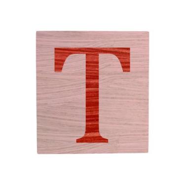 Imagem de Cubo Rosa Bebê Letra Vermelho Festa Chá de Bebê Decoração 8x8x8 Cm Mdf