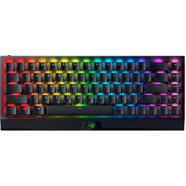 Imagem de Razer BlackWidow V3 Mini HyperSpeed 65% teclado mecânico sem fios para jogos: interruptores mecânicos verdes tácteis e clicy, teclas Phantom Pudding - Chroma RGB - bateria de até 200 horas -