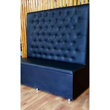 Imagem de Poltrona do rei 1,20 corvin preto capitone triplo costurado - O REI DA