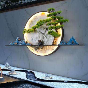 Imagem de Luminária de parede contemporânea para paisagem externa em pinho, à prova d'água, mural chinês, criativa, elétrica, varanda, corredor, pátio, vila, jardim, comunidade, decoração de parede LE