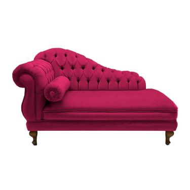 Imagem de Recamier Divã Namoradeira Larissa 185cm Direito de Quem Senta Corano Rosa Pink - dl decor