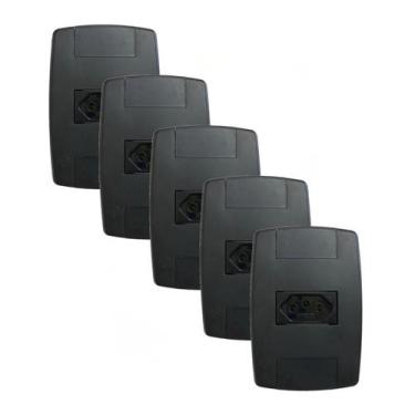 Imagem de Kit 5 Tomada Elétrica Preta 2P+T 20A 250V Placa 4X2 Ilumi